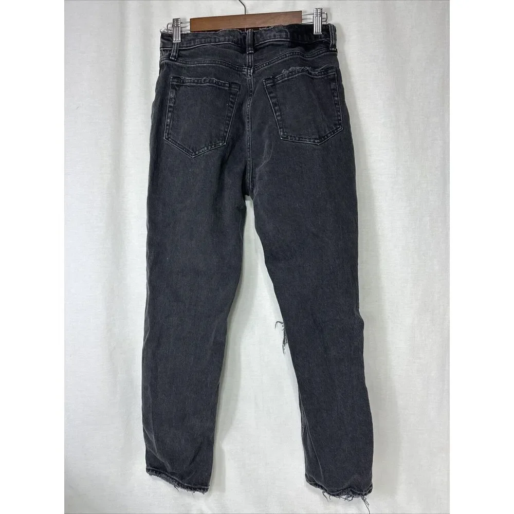 Abercrombie & Fitch Jeans Dad High Rise Women's‎ Size 27/4S Button Fly Black